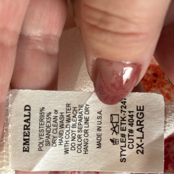 NWOT Emerald Women’s 2X Floral Kimono Cardigan Lightweight Open Front Boho Flowy - Picture 6 of 6